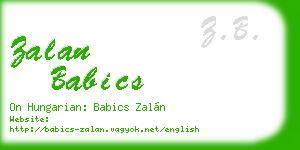 zalan babics business card