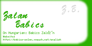 zalan babics business card